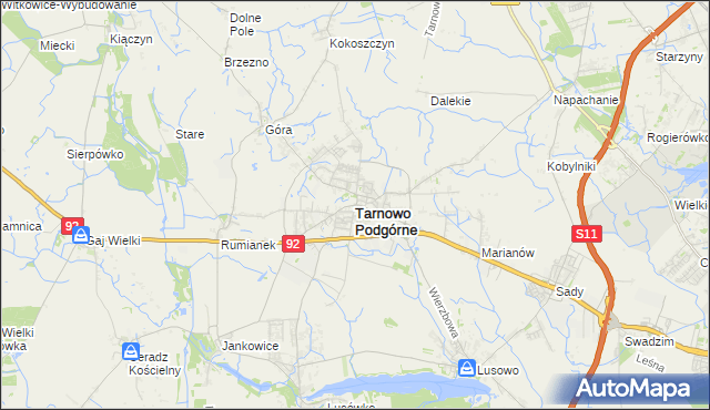 mapa Tarnowo Podgórne, Tarnowo Podgórne na mapie Targeo