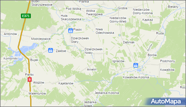 mapa Tomaszów gmina Skaryszew, Tomaszów gmina Skaryszew na mapie Targeo