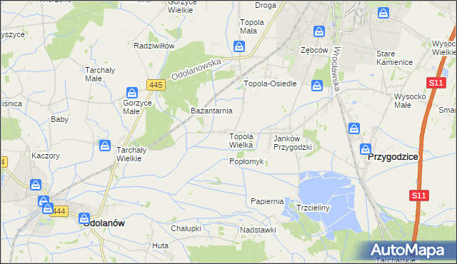 mapa Topola Wielka, Topola Wielka na mapie Targeo