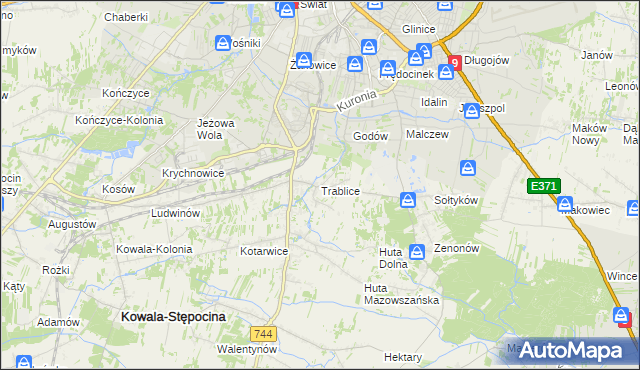 mapa Trablice, Trablice na mapie Targeo