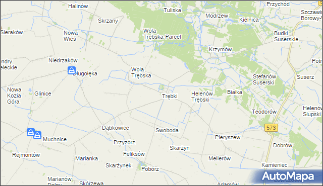 mapa Trębki, Trębki na mapie Targeo