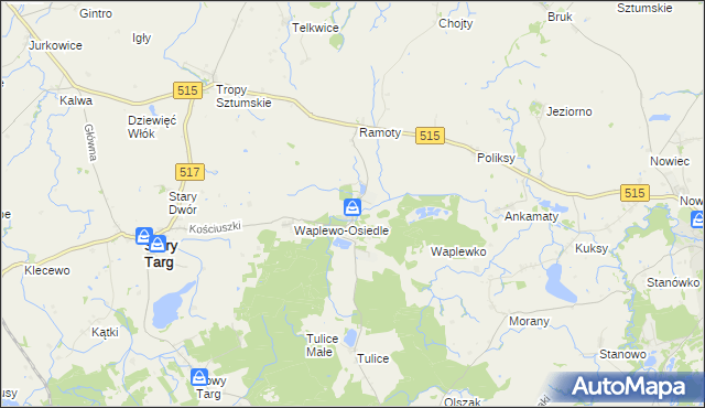 mapa Waplewo Wielkie, Waplewo Wielkie na mapie Targeo