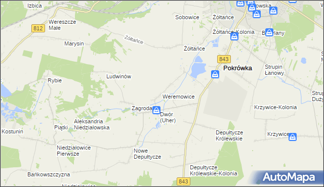 mapa Weremowice, Weremowice na mapie Targeo