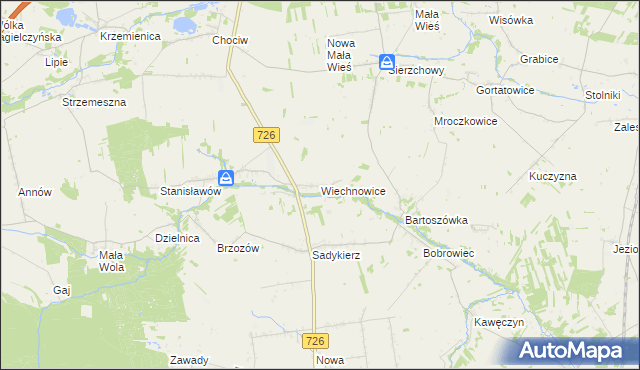 mapa Wiechnowice, Wiechnowice na mapie Targeo