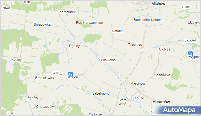 mapa Wielkolas, Wielkolas na mapie Targeo