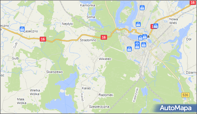 mapa Wikielec gmina Iława, Wikielec gmina Iława na mapie Targeo