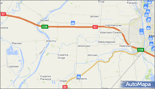 mapa Wiktorowo gmina Gronowo Elbląskie, Wiktorowo gmina Gronowo Elbląskie na mapie Targeo