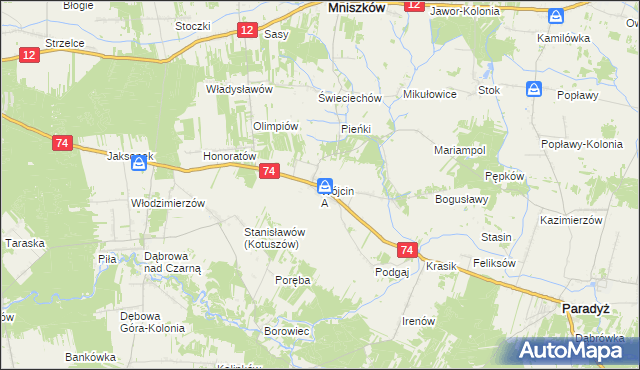 mapa Wójcin A, Wójcin A na mapie Targeo