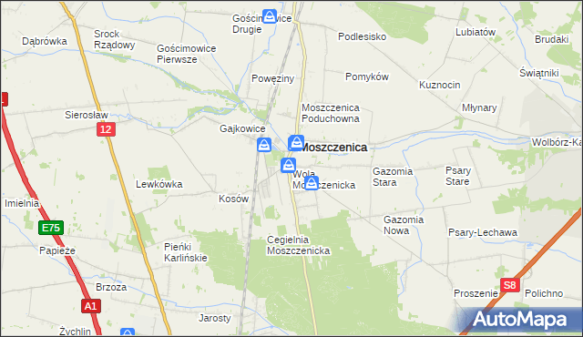 mapa Wola Moszczenicka, Wola Moszczenicka na mapie Targeo