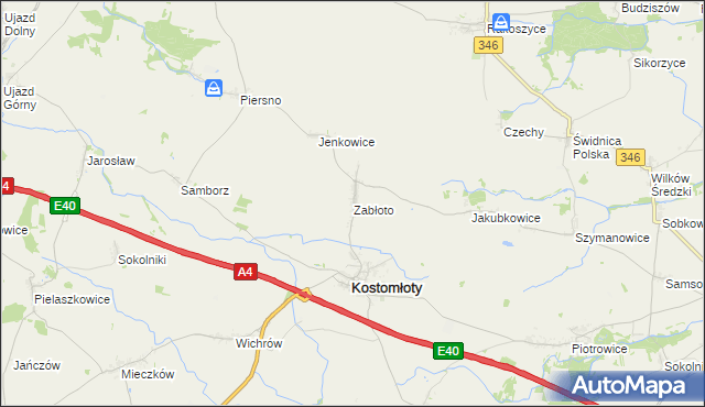 mapa Zabłoto, Zabłoto na mapie Targeo