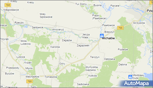 mapa Zagajówek, Zagajówek na mapie Targeo