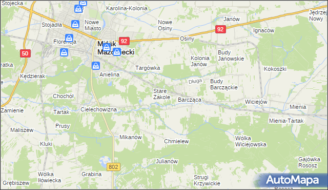 mapa Zakole-Wiktorowo, Zakole-Wiktorowo na mapie Targeo