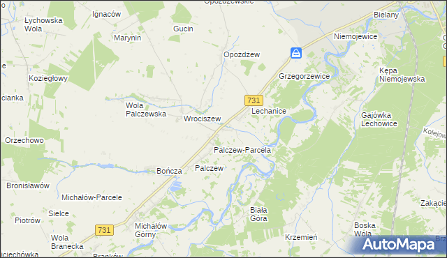 mapa Zastruże gmina Warka, Zastruże gmina Warka na mapie Targeo