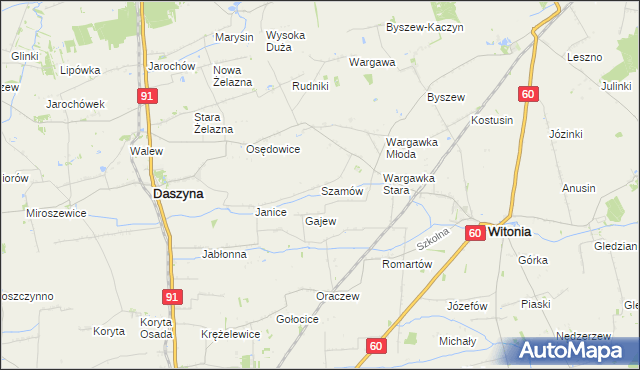 mapa Szamów, Szamów na mapie Targeo