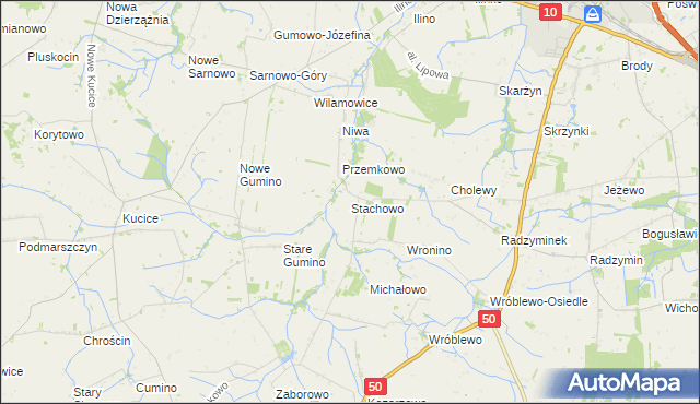 mapa Stachowo gmina Naruszewo, Stachowo gmina Naruszewo na mapie Targeo