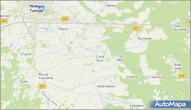 mapa Cicha Góra, Cicha Góra na mapie Targeo
