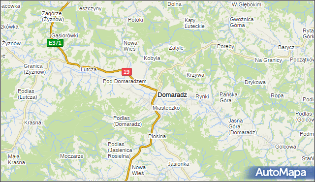 mapa Domaradz powiat brzozowski, Domaradz powiat brzozowski na mapie Targeo