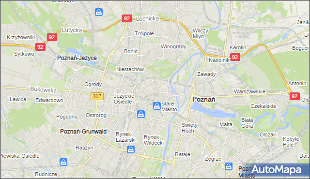 mapa Święty Wojciech gmina Poznań, Święty Wojciech gmina Poznań na mapie Targeo