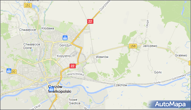 mapa Wawrów, Wawrów na mapie Targeo