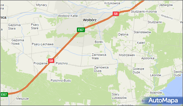 mapa Żarnowica Mała, Żarnowica Mała na mapie Targeo