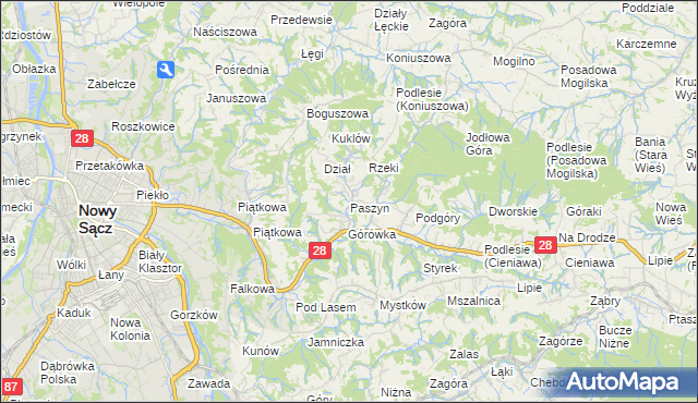 mapa Paszyn, Paszyn na mapie Targeo