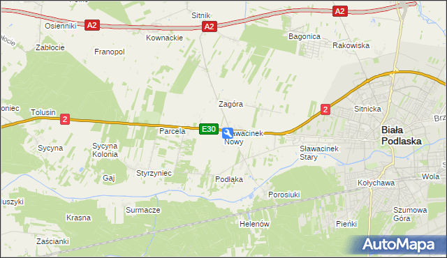mapa Sławacinek Nowy, Sławacinek Nowy na mapie Targeo