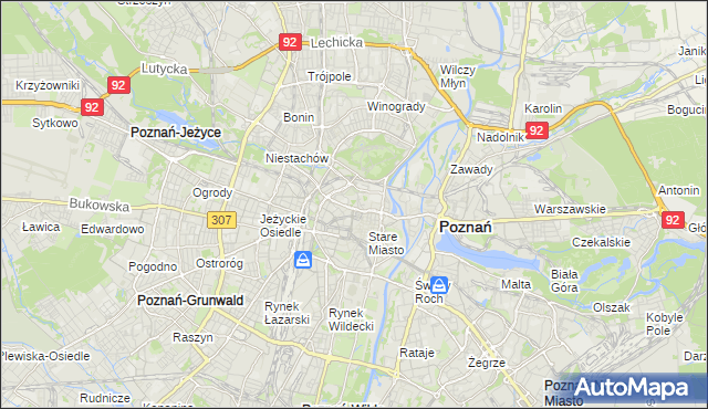 mapa Święty Wojciech gmina Poznań, Święty Wojciech gmina Poznań na mapie Targeo