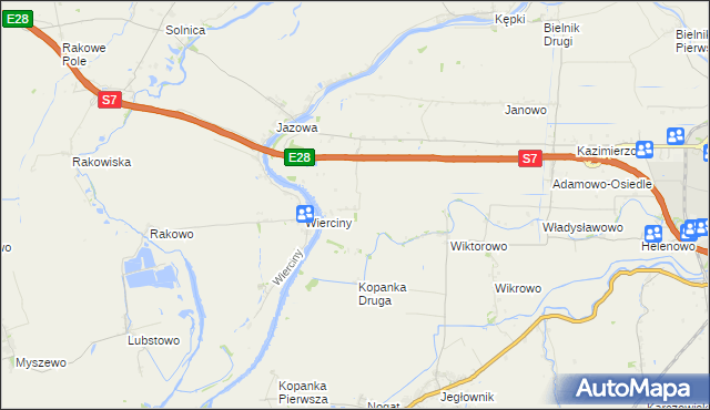 mapa Adamowo gmina Elbląg, Adamowo gmina Elbląg na mapie Targeo