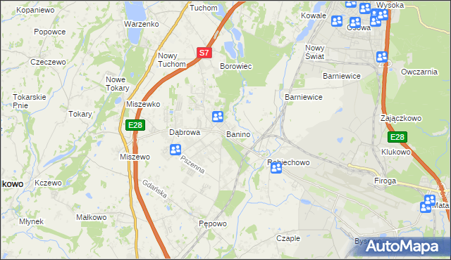 mapa Banino, Banino na mapie Targeo