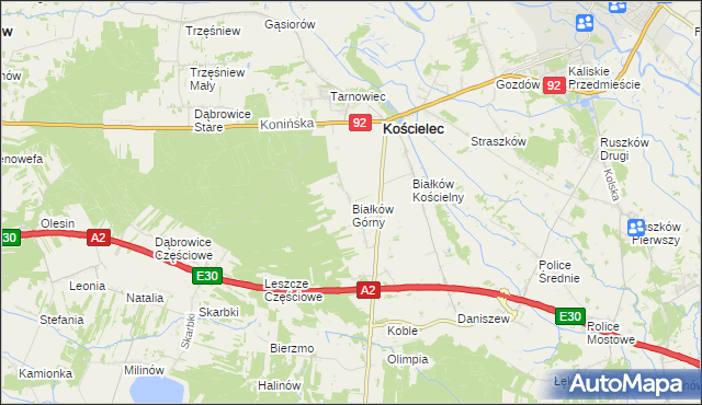 mapa Białków Górny, Białków Górny na mapie Targeo