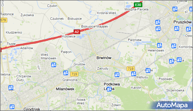 mapa Brwinów, Brwinów na mapie Targeo