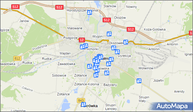 mapa Chełma, Chełm na mapie Targeo