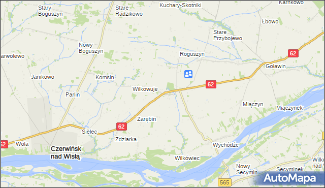 mapa Chociszewo gmina Czerwińsk nad Wisłą, Chociszewo gmina Czerwińsk nad Wisłą na mapie Targeo