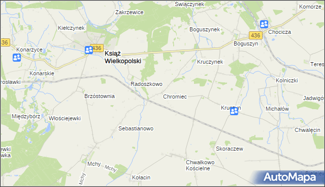 mapa Chromiec gmina Nowe Miasto nad Wartą, Chromiec gmina Nowe Miasto nad Wartą na mapie Targeo