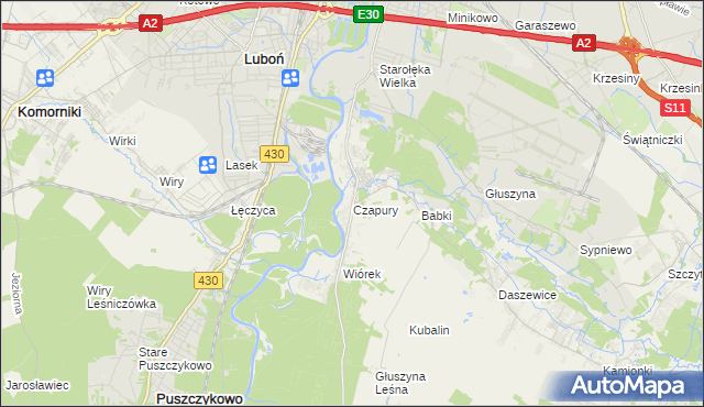 mapa Czapury, Czapury na mapie Targeo