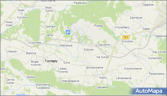 mapa Dobrów gmina Tuczępy, Dobrów gmina Tuczępy na mapie Targeo