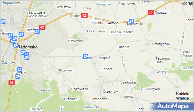 mapa Dziepółć, Dziepółć na mapie Targeo