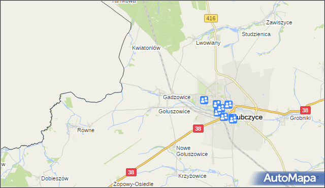 mapa Gadzowice, Gadzowice na mapie Targeo