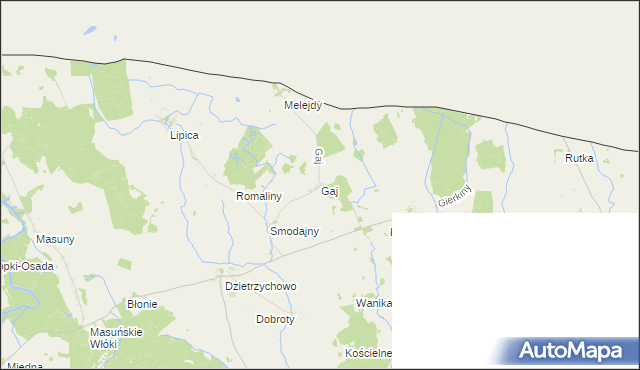 mapa Gaj gmina Sępopol, Gaj gmina Sępopol na mapie Targeo