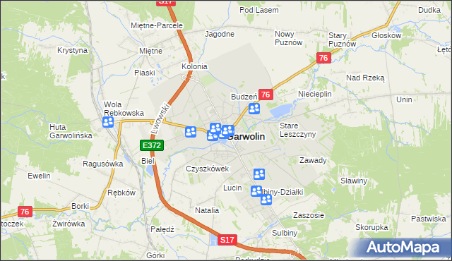 mapa Garwolin, Garwolin na mapie Targeo