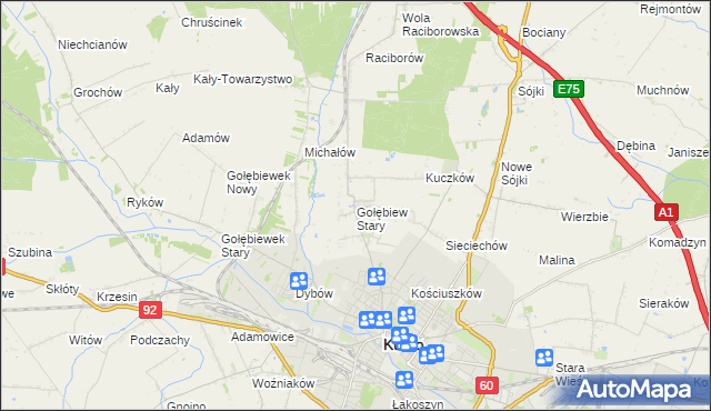 mapa Gołębiew Stary, Gołębiew Stary na mapie Targeo