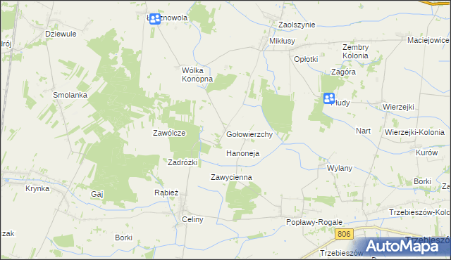 mapa Gołowierzchy, Gołowierzchy na mapie Targeo