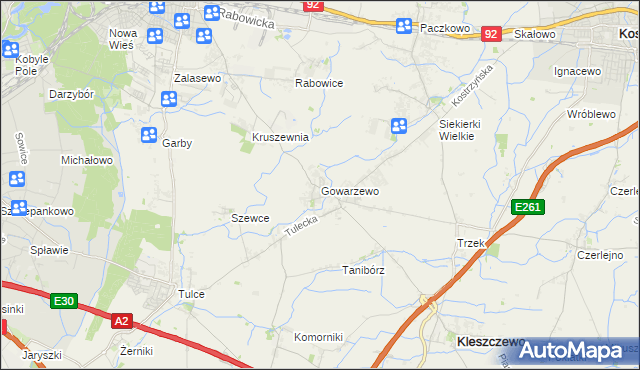 mapa Gowarzewo, Gowarzewo na mapie Targeo