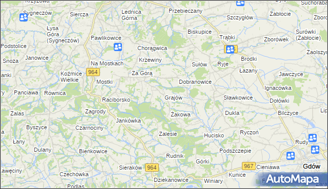 mapa Grajów, Grajów na mapie Targeo