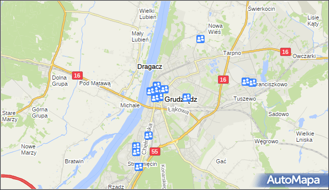 mapa Grudziądza, Grudziądz na mapie Targeo