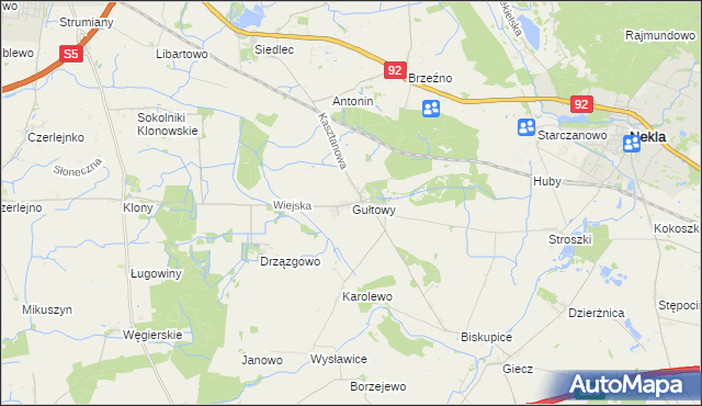 mapa Gułtowy, Gułtowy na mapie Targeo