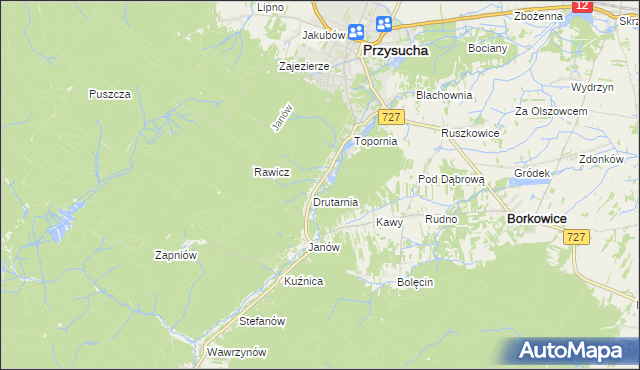 mapa Gwarek, Gwarek na mapie Targeo