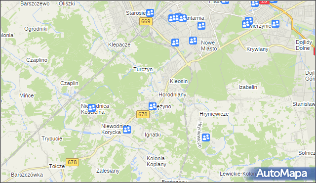 mapa Horodniany, Horodniany na mapie Targeo