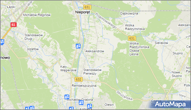 mapa Izabelin gmina Nieporęt, Izabelin gmina Nieporęt na mapie Targeo