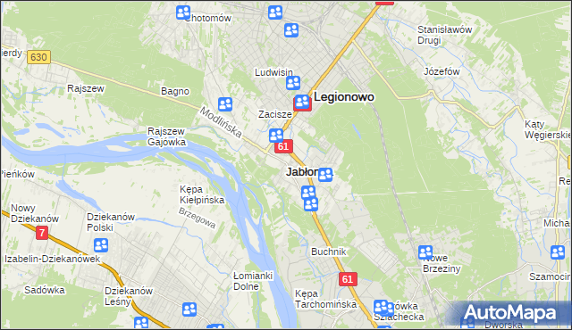 mapa Jabłonna powiat legionowski, Jabłonna powiat legionowski na mapie Targeo